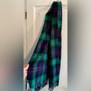 Cashmere Talbots Green and Blue Plaid Scarf